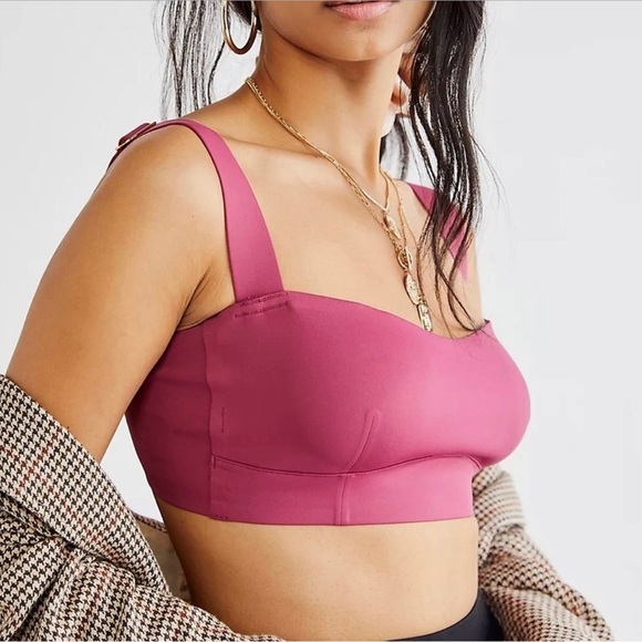 NWT $48 Free People Naomi Longline Bra XS or Small Dried Rose Pink - Picture 3 of 16
